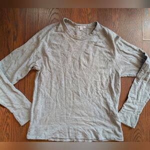 James Perse Heather Gray Long Sleeve Crewneck Top M Cotton Basic Comfy USA